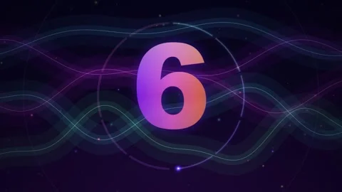 Neon 10 second countdown timer with abstract glowing waves and particles 스톡 동영상 347470277