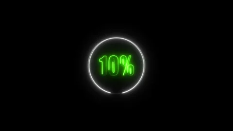 Neon 10 off text banner. Night Glowing Design Element Isolated on Dark Back.. Stock Footage 310756243