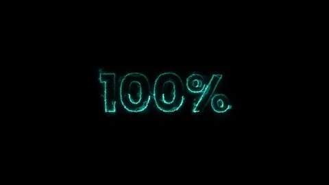 Neon 100 Percent Progress Indicator animation isolated on black background Stock Footage 327727449