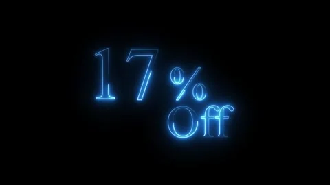Neon 17% off sell discount icon animated video Stock Footage 295248397