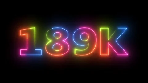 Neon 189k text animation Stock Footage 330556463