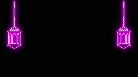 NEON 2 LANTERNS 4K Stock Footage 231971193