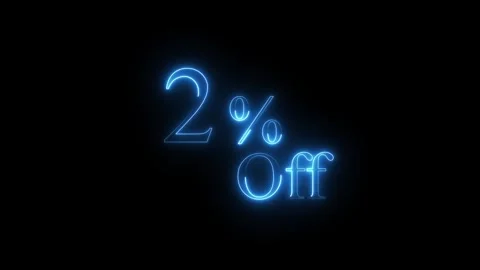 Neon 2% off sell discount icon animated video Stock Footage 295248378