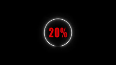 Neon 20 off text banner. Night Glowing Design Element Isolated on Dark Back.. Stock Footage 310756248