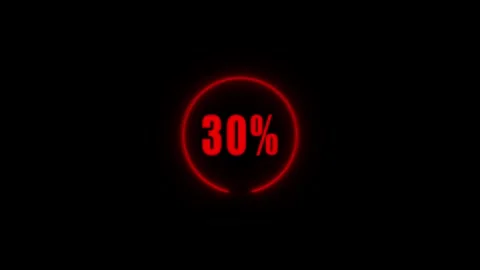 Neon 30 off text banner. Night Glowing Design Element Isolated on Dark Back.. Stock Footage 310756270