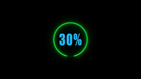 Neon 30 off text banner. Night Glowing Design Element Isolated on Dark Back.. Stock Footage 310756271