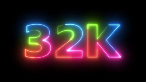 Neon 32K Text Animation Glowing Fluorescent Rainbow Colors Motion Graphics Lo 库存影片 330419975