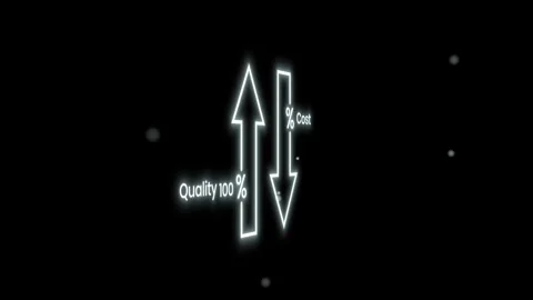 Neon 3d Arrow Animation Displaying Quality One Hundred Percent Increase And.. Stock-Footage 346024054