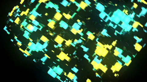 Neon 3D cubes Stock Footage 46364696
