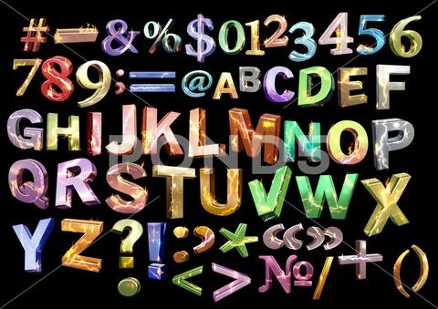 Neon 3D Fire Alphabet PSD Template