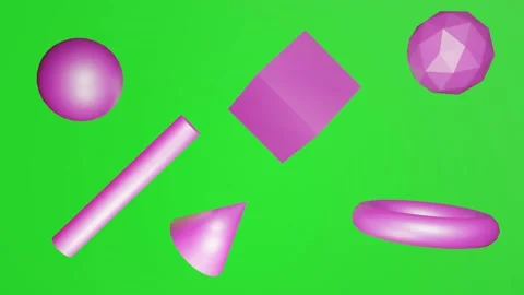 Neon 3D Flying geometric shapes sign 4K Looped Background Animation Stock Footage 156527978
