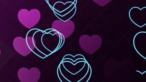 Neon 3D Flying Likes Gradient 4K Looped  Background Animation  Stock Footage 156403507