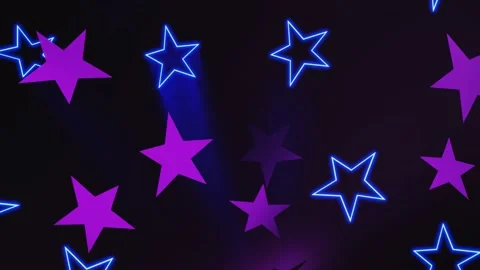 Neon 3D Flying Stars Gradient 4K Looped  Background Animation  Stock Footage 156426308