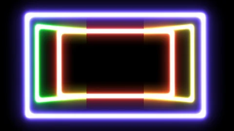 Neon 3D frame with changing colors. Stock Footage 118641803