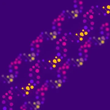 Neon 3D Genome Concept on Dark Background Stock Illustration