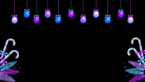 Neon 3D Hanging Balls Candy Stock Footage 256049439