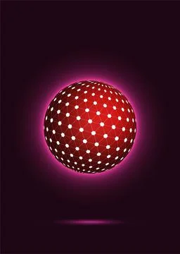 Neon 3D Round Red Shape Stock Illustration
