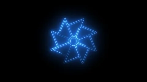 Neon 3D spin icon isolated on a black background. 4K Video motion graphic a.. Stock Footage 331947692