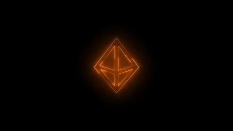 Neon 3d triangle stroke icon glowing black background animation Stock-Footage 289437627