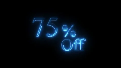 Neon 75% off sell discount icon animated video Stock Footage 295248354