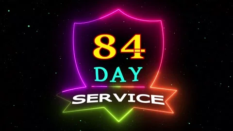 Neon 84 day service shield motion footage Видео 330511348