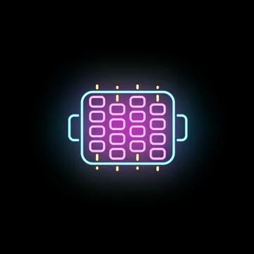 Neon abacus displaying calculations for digital education Stockillustratie