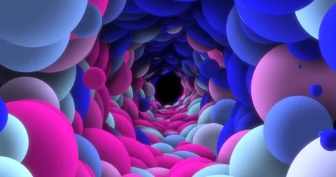 Neon abstract background with blue and pink bubbles. Looped animation 4k. Stock Footage 126091272