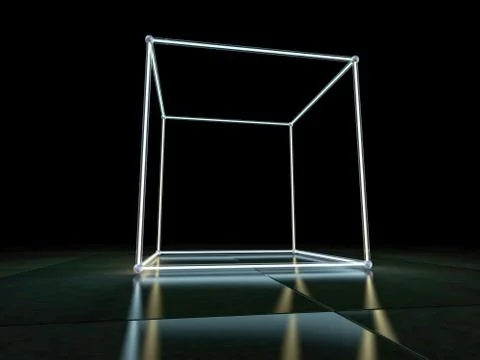 Neon abstract background of lines. 3D illustration Stock Illustration