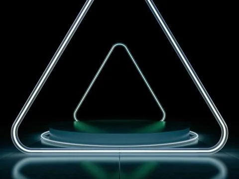 Neon abstract background of lines. 3D illustration Stock Illustration
