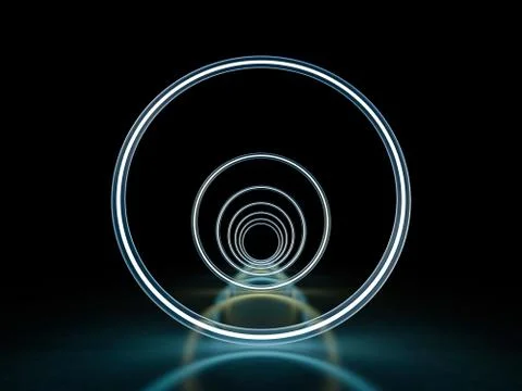 Neon abstract background of lines. 3D illustration Stock Illustration