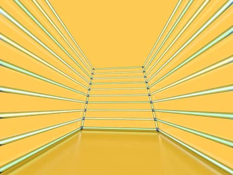 Neon abstract background of lines. 3D illustration Stock Illustration