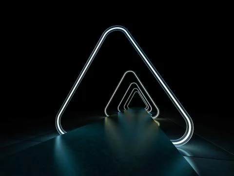 Neon abstract background of lines. 3D illustration Stock Illustration
