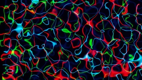 Neon Abstract Background Red and cyan color rotation  alpha channel Stock Footage 319418400