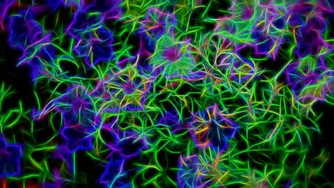Neon abstract background for wall and poster, glowing psychedelic pattern Stock Illustration