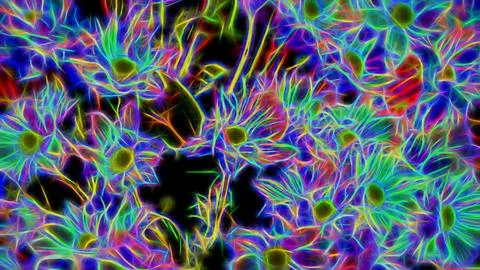 Neon abstract background for wall and poster, glowing psychedelic pattern Stock Illustration