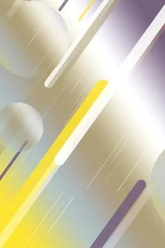 Neon abstract bars and translucent circles with thin glowing streaks create.. Stock Illustration