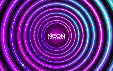 Neon abstract circle background Stock Illustration