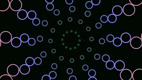 Neon Abstract Circle Pattern Background for Futuristic Technology Visualizati Stock Footage 341055748