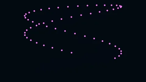 Neon Abstract Data Flow Visualization Line Art on Dark Background Stock Footage 341055644