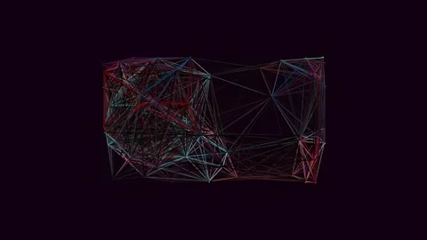 Neon abstract data stream connection visualization, futuristic technology w.. Stock Footage 337164445