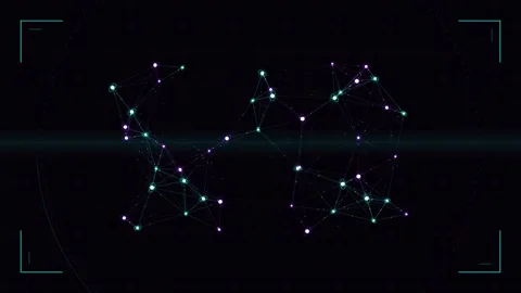 Neon abstract digital data network flow connecting glowing futuristic techn.. Stock Footage 344639617