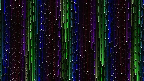 Neon abstract digital energy background with flowing tech data streaks Stock Footage 341056912