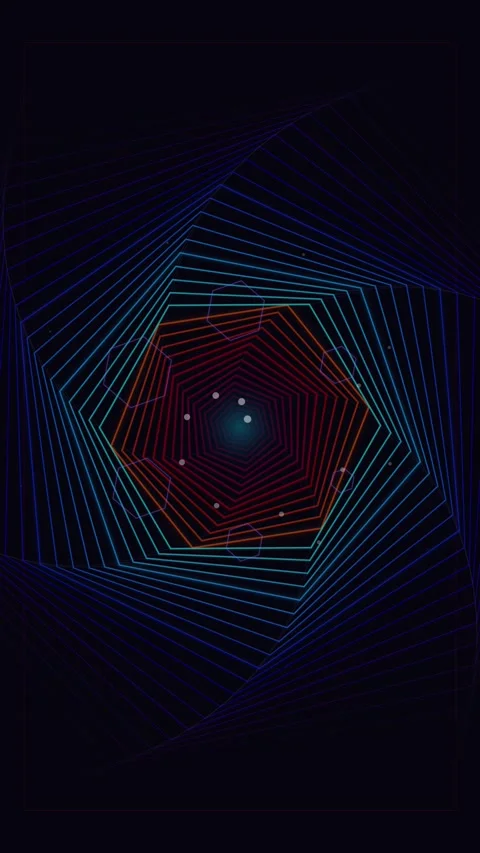 Neon Abstract Digital Spiral Vortex Background - Futuristic Technology Flow.. 스톡 동영상 345487495