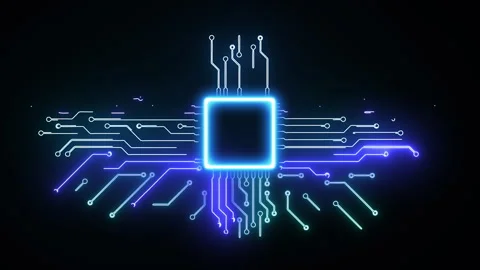 Neon abstract digital technology background Video stock 262062911