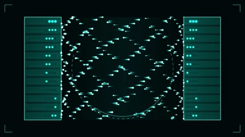 Neon abstract geometric glowing background technology loop for futuristic s.. Stock Footage 346002441