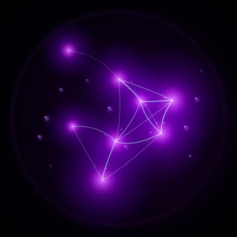 Neon abstract geometric lines on dark background for modern motion graphics Stock Footage 345690060