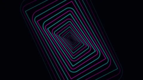 Neon Abstract Geometric Tunnel Motion Graphics Vídeo Stock 342589560