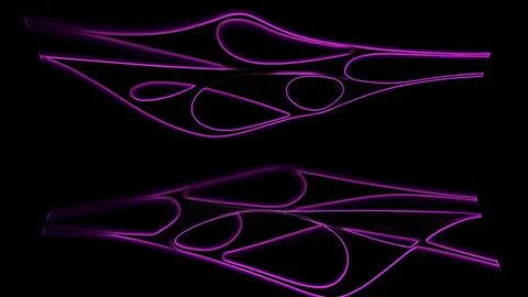 Neon abstract lines on black background. 3d rendering, 3d illustration. Stock Illustration