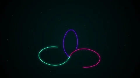 Neon abstract lines move in fluid motion against a dark background, Stock-Footage 345860195