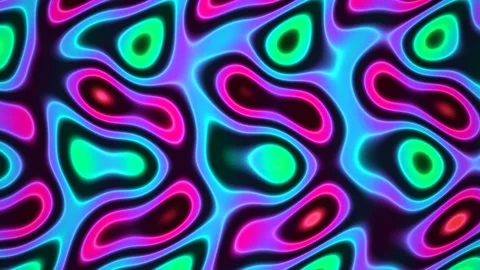 Neon Abstract Organic Pattern Seamless Loop Stock Footage 340595699